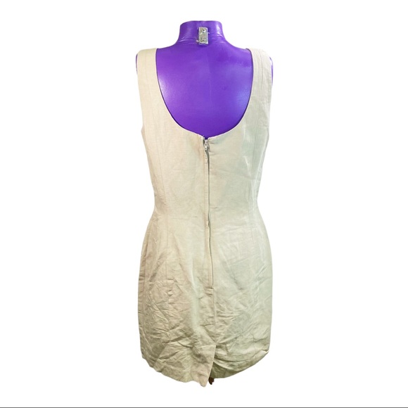 The Limited vintage khaki tank linen rayon mini dress - Picture 4 of 8